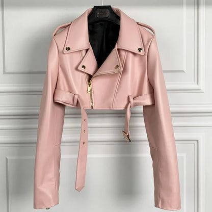 Real Leather Jacket 2022 Autumn Ladies Colorful Genuine Leather Top Short