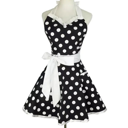 SS69 Cotton Princess Apron for Women, Oilproof Kitchen Cooking Waist Apron