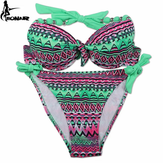 EONAR Women Bikini Offer Combined Size Swimsuit Push Up Bikini Sets Brazilian Bathing Suits Plus Size Swimwear Female XXL SS69
