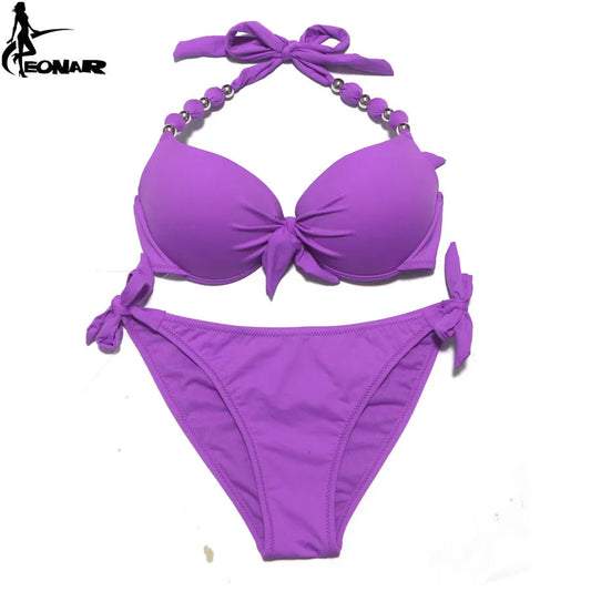 EONAR Women Bikini Offer Combined Size Swimsuit Push Up Bikini Sets Brazilian Bathing Suits Plus Size Swimwear Female XXL SS69 31.69 PURPLE / M
