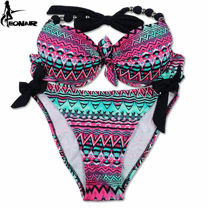 EONAR Women Bikini Offer Combined Size Swimsuit Push Up Bikini Sets Brazilian Bathing Suits Plus Size Swimwear Female XXL SS69