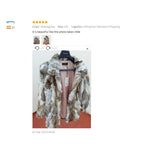TONFUR Women's Real Rabbit Fur Coat Mandarin Collar Long Winter Jacket