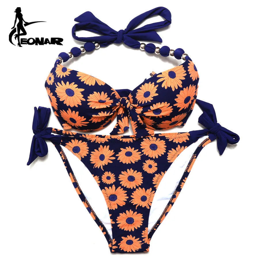 EONAR Women Bikini Offer Combined Size Swimsuit Push Up Bikini Sets Brazilian Bathing Suits Plus Size Swimwear Female XXL SS69