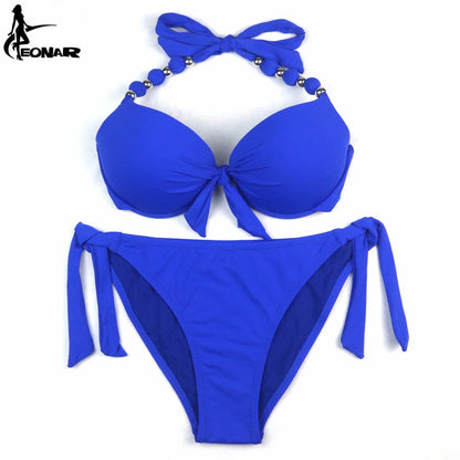 EONAR Women Bikini Offer Combined Size Swimsuit Push Up Bikini Sets Brazilian Bathing Suits Plus Size Swimwear Female XXL SS69