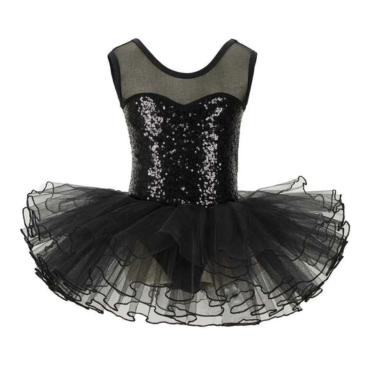NEW Girls Silver Ballerina Fairy Prom Party Costume  Kids Sequined Flower Dress Dancewear for Stage PerformanceBallet Tutu Dress