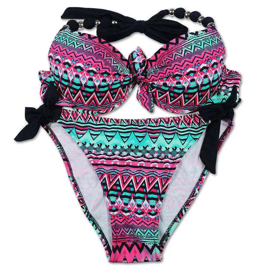 EONAR Women Bikini Offer Combined Size Swimsuit Push Up Bikini Sets Brazilian Bathing Suits Plus Size Swimwear Female XXL SS69 31.69 Black Sling    Multi / XXL