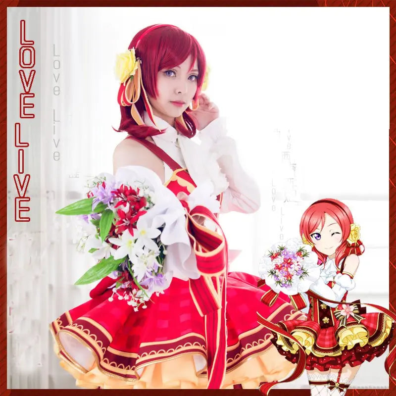 Lovelive Flower Bouquet Cosplay Nico Kotori Tojo Maki Eli Ayase Nozomi Hanayo Lolita Dress Love Live Uniform Cosplay Costume SS69