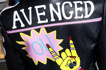 6XL Fashion Autumn Women Punk Heavy Metal Street Short Leather Jacket Black Zipper Rivet Long Sleeve Motorcycle coat W1525 SS69