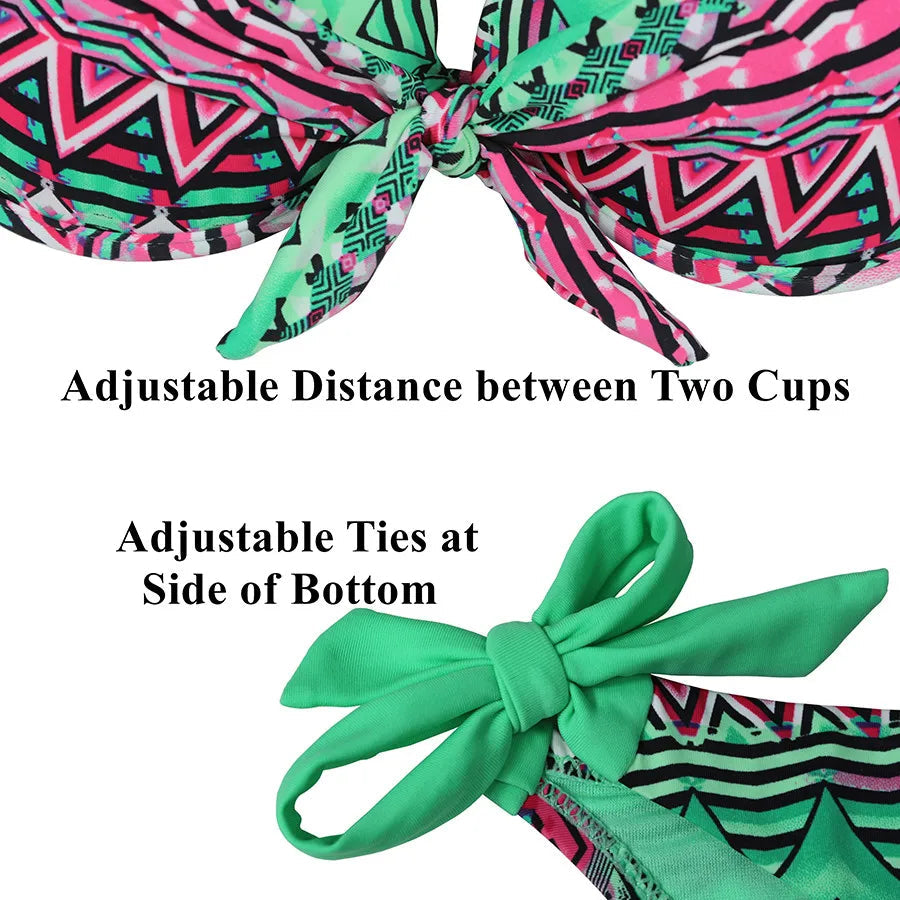 EONAR Women Bikini Offer Combined Size Swimsuit Push Up Bikini Sets Brazilian Bathing Suits Plus Size Swimwear Female XXL SS69