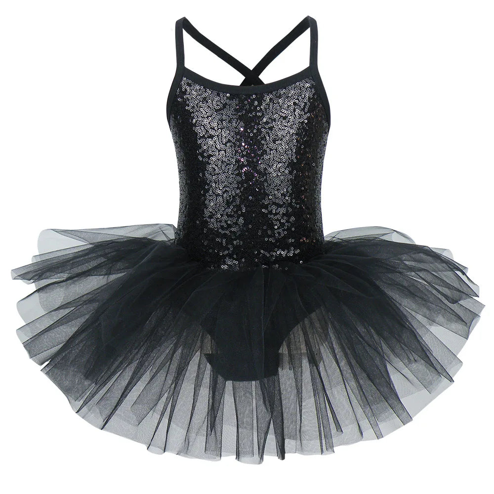 Valchirly Girls Sequined Ballet Leotard Tutu Dress for Dance and Gymnastics