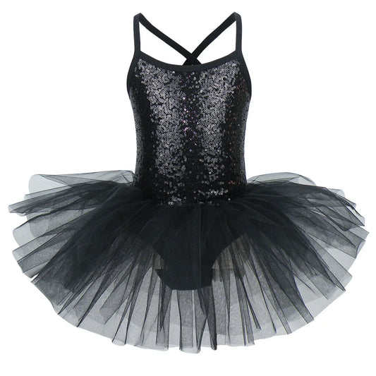 Valchirly Girls Sequined Ballet Leotard Tutu Dress for Dance and Gymnastics