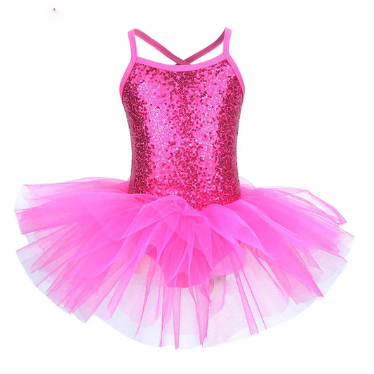 Valchirly Girls Sequined Ballet Leotard Tutu Dress for Dance and Gymnastics