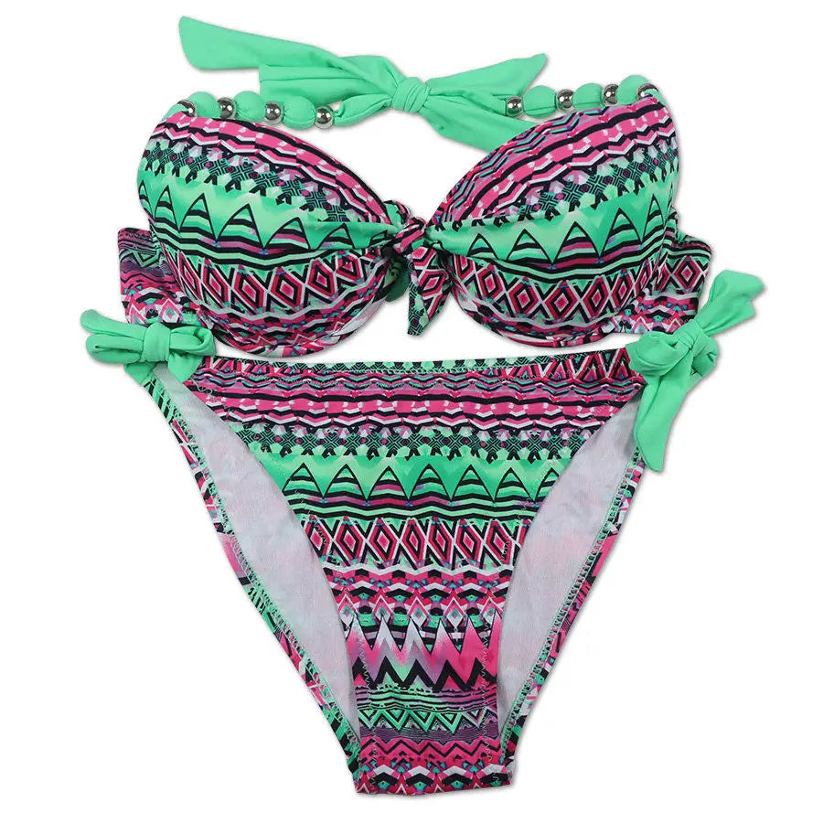 EONAR Women Bikini Offer Combined Size Swimsuit Push Up Bikini Sets Brazilian Bathing Suits Plus Size Swimwear Female XXL SS69 31.69 Green Sling   Multi / XXL