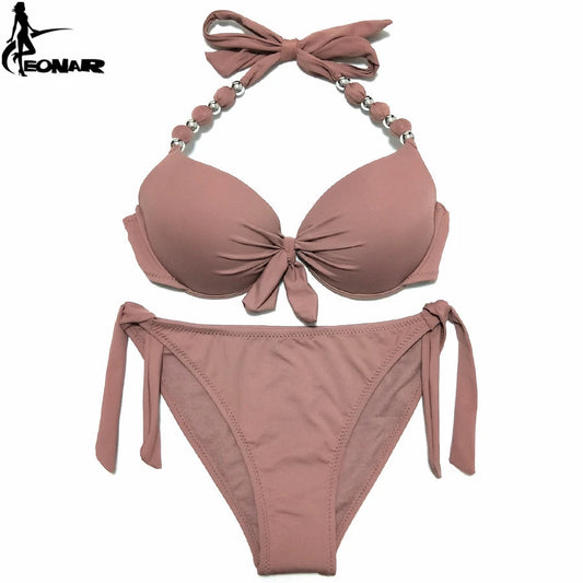 EONAR Women Bikini Offer Combined Size Swimsuit Push Up Bikini Sets Brazilian Bathing Suits Plus Size Swimwear Female XXL SS69