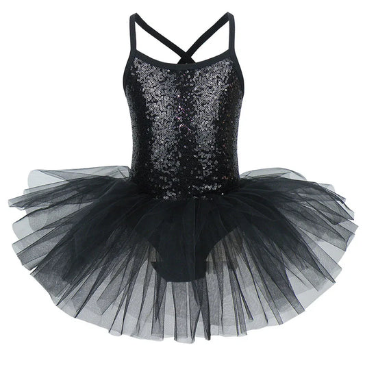 Valchirly Girls Sequined Ballet Leotard Tutu Dress for Dance and Gymnastics