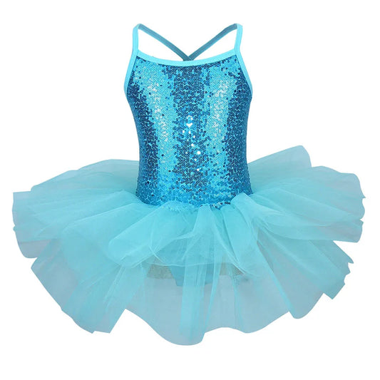 Valchirly Girls Sequined Ballet Leotard Tutu Dress for Dance and Gymnastics
