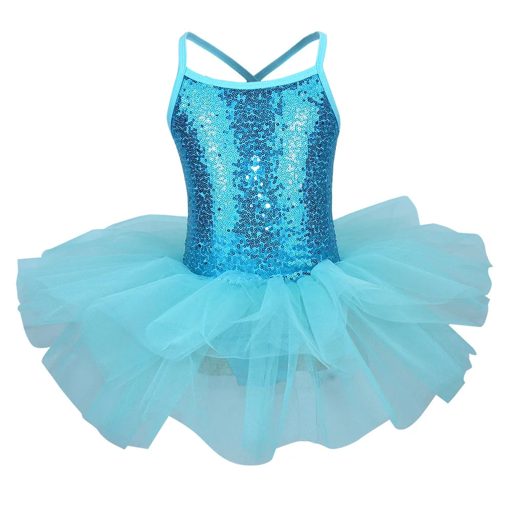 Valchirly Girls Sequined Ballet Leotard Tutu Dress for Dance and Gymnastics