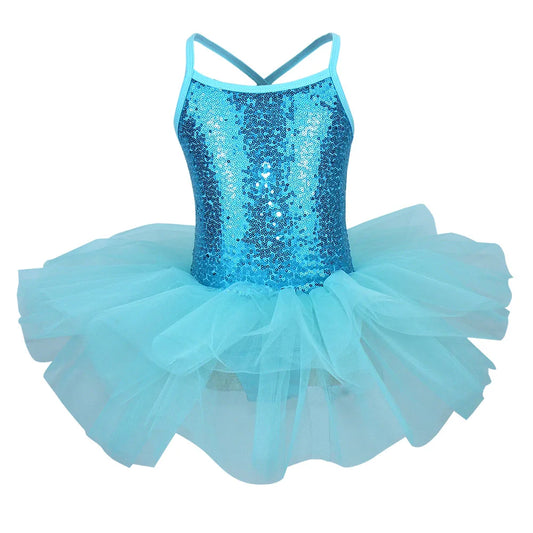 Valchirly Girls Sequined Ballet Leotard Tutu Dress for Dance and Gymnastics