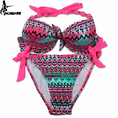 EONAR Women Bikini Offer Combined Size Swimsuit Push Up Bikini Sets Brazilian Bathing Suits Plus Size Swimwear Female XXL SS69