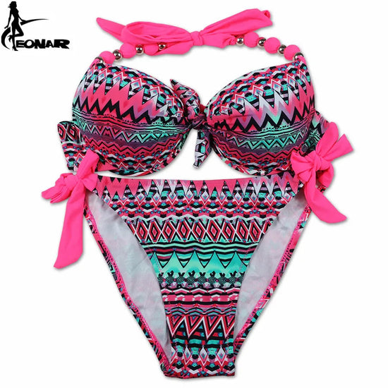 EONAR Women Bikini Offer Combined Size Swimsuit Push Up Bikini Sets Brazilian Bathing Suits Plus Size Swimwear Female XXL SS69