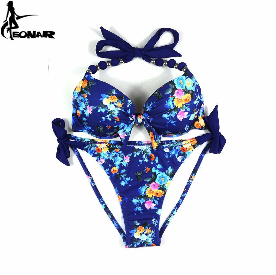 EONAR Women Bikini Offer Combined Size Swimsuit Push Up Bikini Sets Brazilian Bathing Suits Plus Size Swimwear Female XXL SS69 31.69 Blue Floral / S