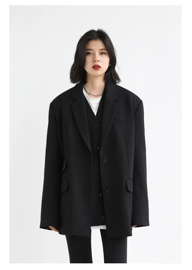 CHIC VEN Korean Autumn Winter Women's Sports Coat Casual Loose V-neck Sweatshirt for Women Thick Warm Tops Office Lady Female
