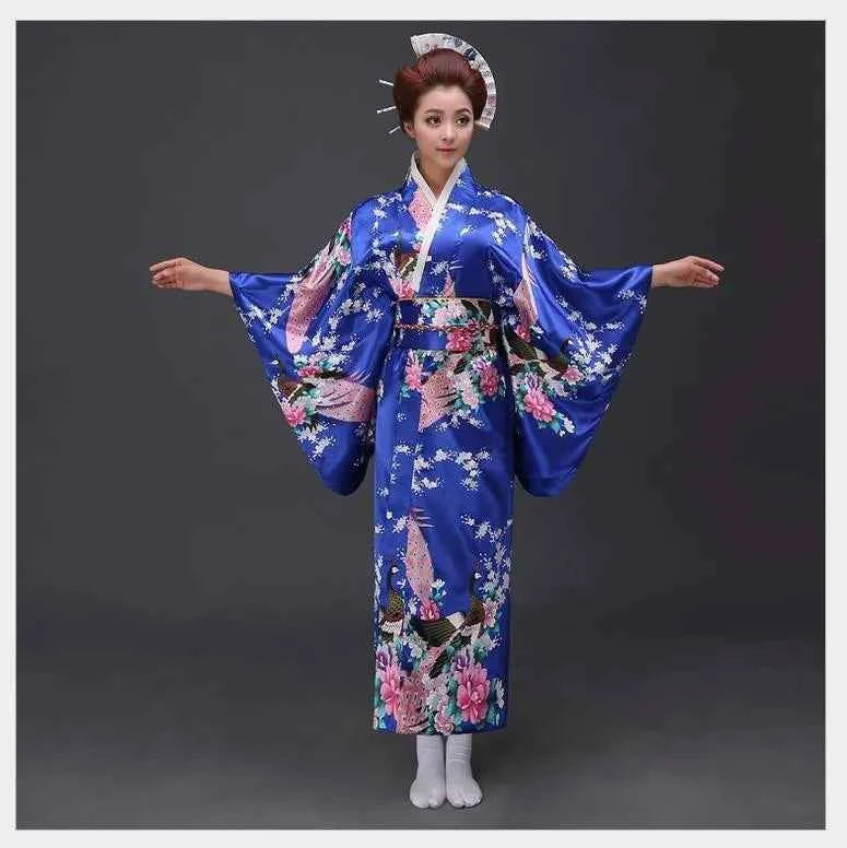 Burgundy Traditional Japanese Yukata Kimono Dress for Women Haori Floral  Cosplay Costumes Asian Long Robes Pajamas Clothing