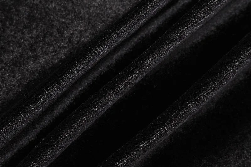 2022 Autumn Winter Women Solid Velvet Long Sleeve Ruched Midi Dress Side Slit Bodycon Sexy Streetwear Party Elegant Club SS69