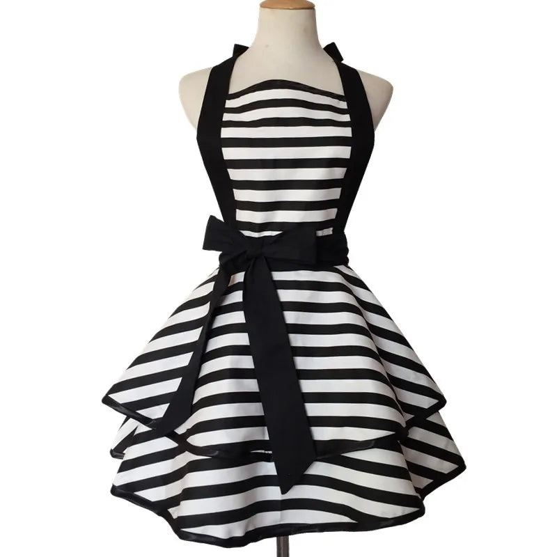 SS69 Cotton Princess Apron for Women, Oilproof Kitchen Cooking Waist Apron