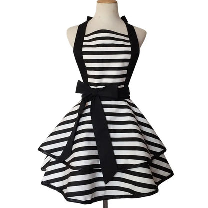 SS69 Cotton Princess Apron for Women, Oilproof Kitchen Cooking Waist Apron