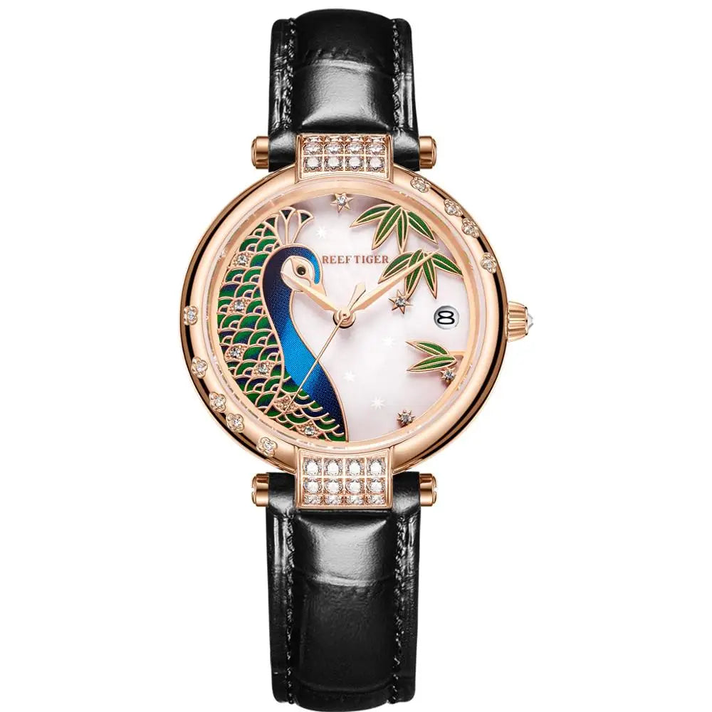 2020 New Reef Tiger/RT Top Brand Elegant Automatic Womens Watch Date Rose Gold Bracelet Watches RGA1587 SS69 243.69 RGA1587-PWB