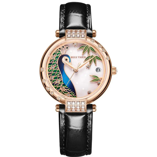 2020 New Reef Tiger/RT Top Brand Elegant Automatic Womens Watch Date Rose Gold Bracelet Watches RGA1587 SS69 243.69 RGA1587-PWB