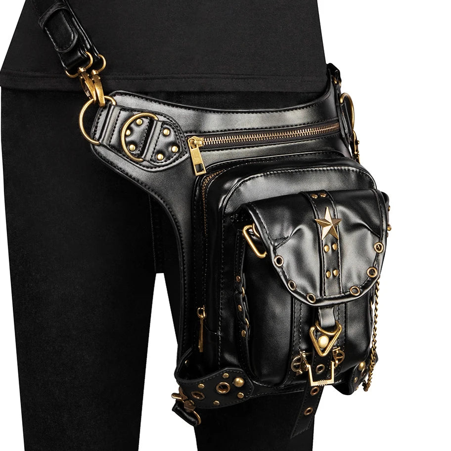European Brand Design Chain Motorcycle Bags Women Clothing Shoulder Rivet Zipper Jacket Bag Messenger Bag Women Leather Handbags