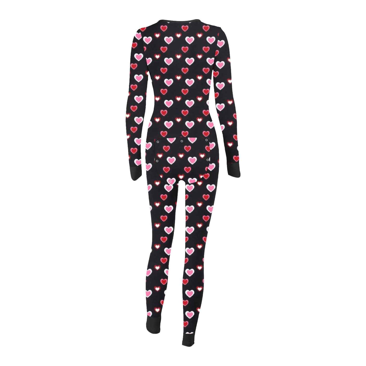 Sexy Women Pajamas Onesies Button-down Buttoned Flap Adults Pyjama Autumn Long Sleeve V-neck Jumpsuit Female Bodysuit Sleepwear