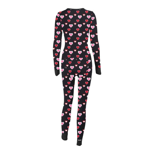 Sexy Women Pajamas Onesies Button-down Buttoned Flap Adults Pyjama Autumn Long Sleeve V-neck Jumpsuit Female Bodysuit Sleepwear