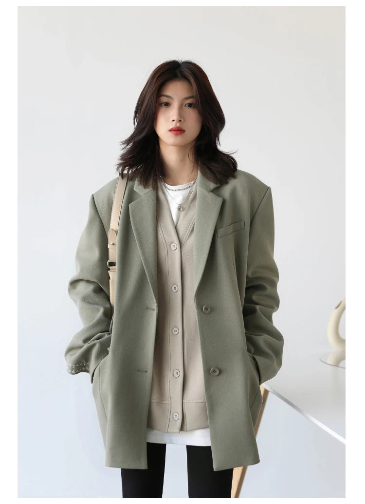 CHIC VEN Korean Autumn Winter Women's Sports Coat Casual Loose V-neck Sweatshirt for Women Thick Warm Tops Office Lady Female