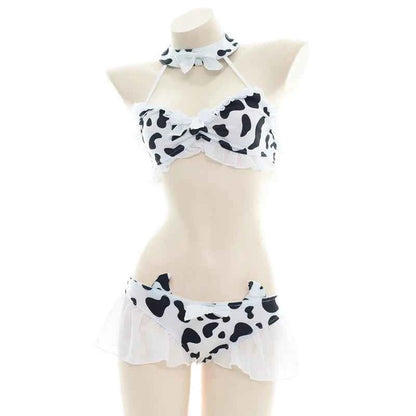 AniLV Cow Series Swimsuit Bodysuit Bikini Maid Unifrom Costume Summer Beach Kawaii Girl Swimwear Skirt Uniform Set Cosplay