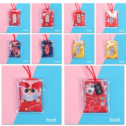 Japanese Prayer Omamori Pray Fortune Beauty Health Safety Lucky Charms Wealth Bag Guard Talisman Pendant Keychain Couple Gift - SS69