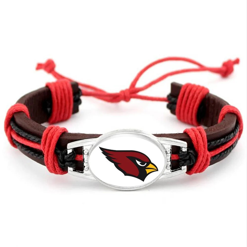 NFL Leather Charm Bracelet with Vintage Butterfly & Pearl Accents