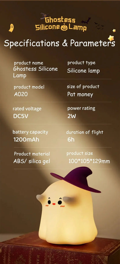 Halloween Led Night Light Silicone Table Lamp Mushroom Pumpkin Ghost Cute Cartoon Kid Birthday Gifts Nursery Bedroom Nightlight SS69