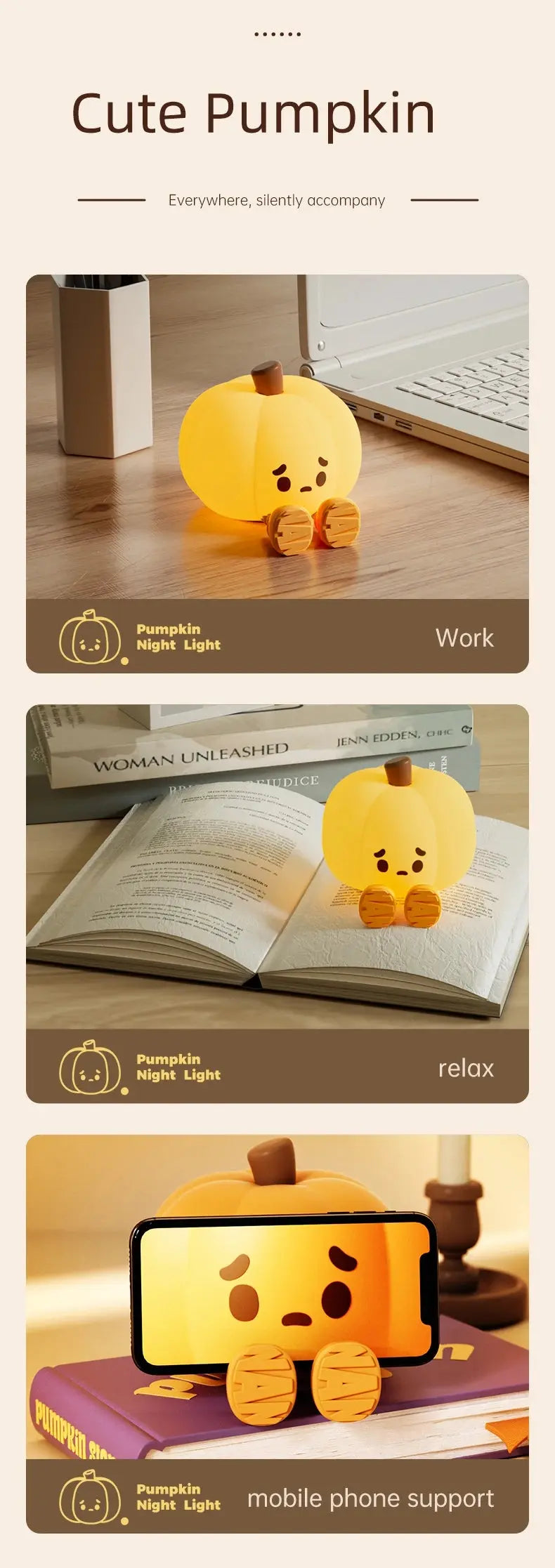 Halloween Led Night Light Silicone Table Lamp Mushroom Pumpkin Ghost Cute Cartoon Kid Birthday Gifts Nursery Bedroom Nightlight SS69