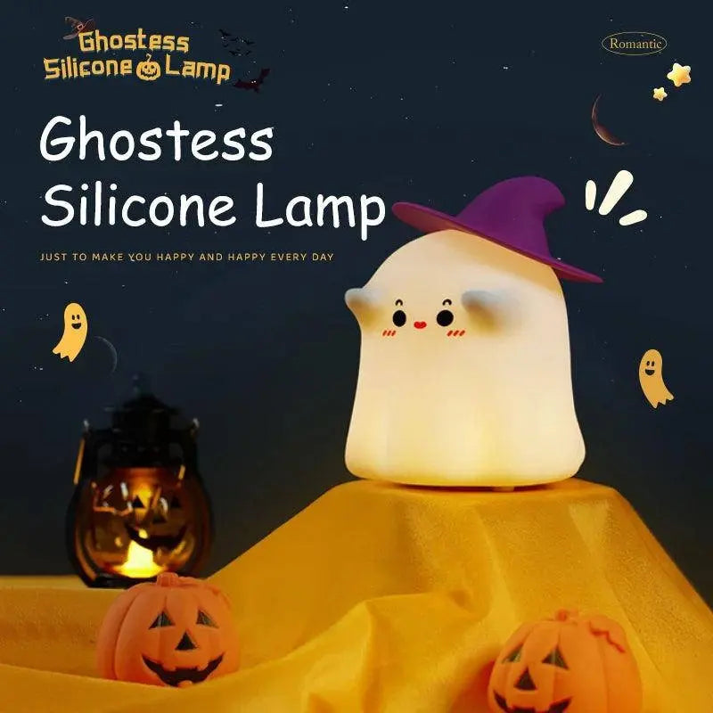 Halloween Led Night Light Silicone Table Lamp Mushroom Pumpkin Ghost Cute Cartoon Kid Birthday Gifts Nursery Bedroom Nightlight SS69
