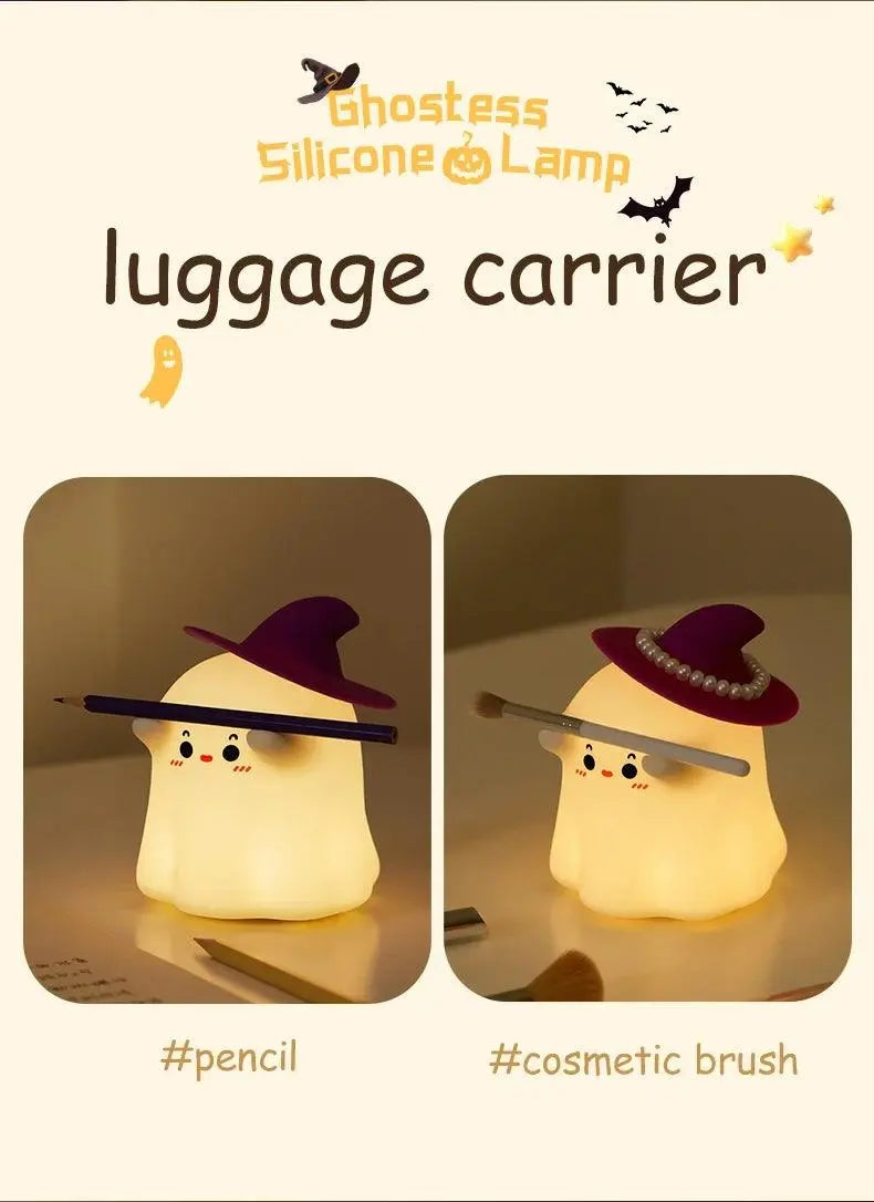 Halloween Led Night Light Silicone Table Lamp Mushroom Pumpkin Ghost Cute Cartoon Kid Birthday Gifts Nursery Bedroom Nightlight SS69