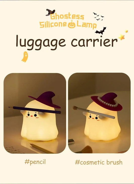 Halloween Led Night Light Silicone Table Lamp Mushroom Pumpkin Ghost Cute Cartoon Kid Birthday Gifts Nursery Bedroom Nightlight SS69