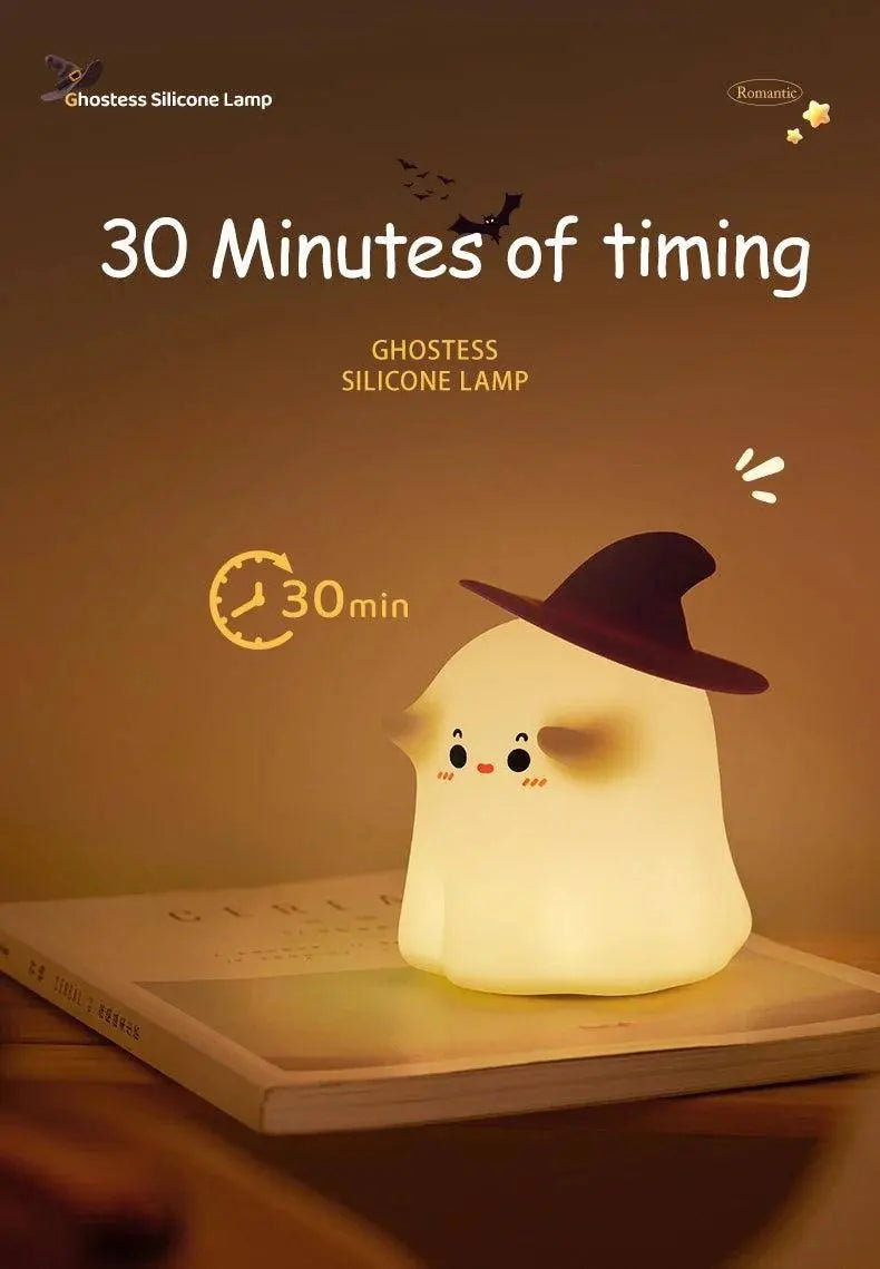 Halloween Led Night Light Silicone Table Lamp Mushroom Pumpkin Ghost Cute Cartoon Kid Birthday Gifts Nursery Bedroom Nightlight SS69