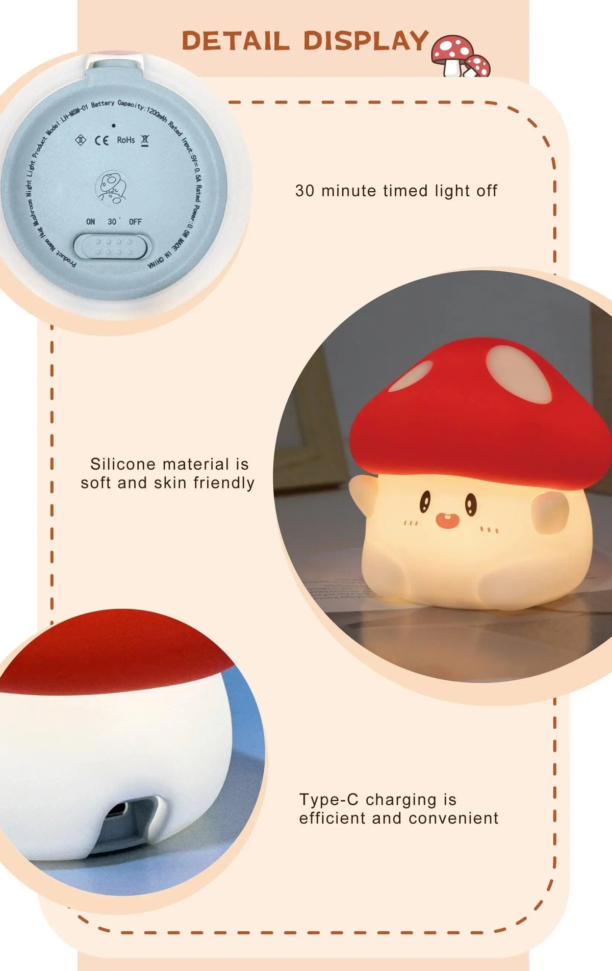 Halloween Led Night Light Silicone Table Lamp Mushroom Pumpkin Ghost Cute Cartoon Kid Birthday Gifts Nursery Bedroom Nightlight SS69