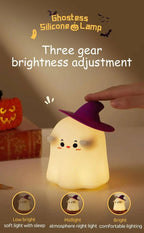 Halloween Led Night Light Silicone Table Lamp Mushroom Pumpkin Ghost Cute Cartoon Kid Birthday Gifts Nursery Bedroom Nightlight SS69