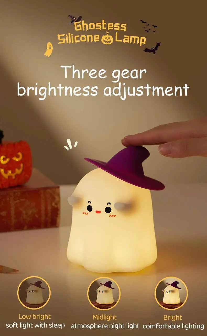 Halloween Led Night Light Silicone Table Lamp Mushroom Pumpkin Ghost Cute Cartoon Kid Birthday Gifts Nursery Bedroom Nightlight SS69