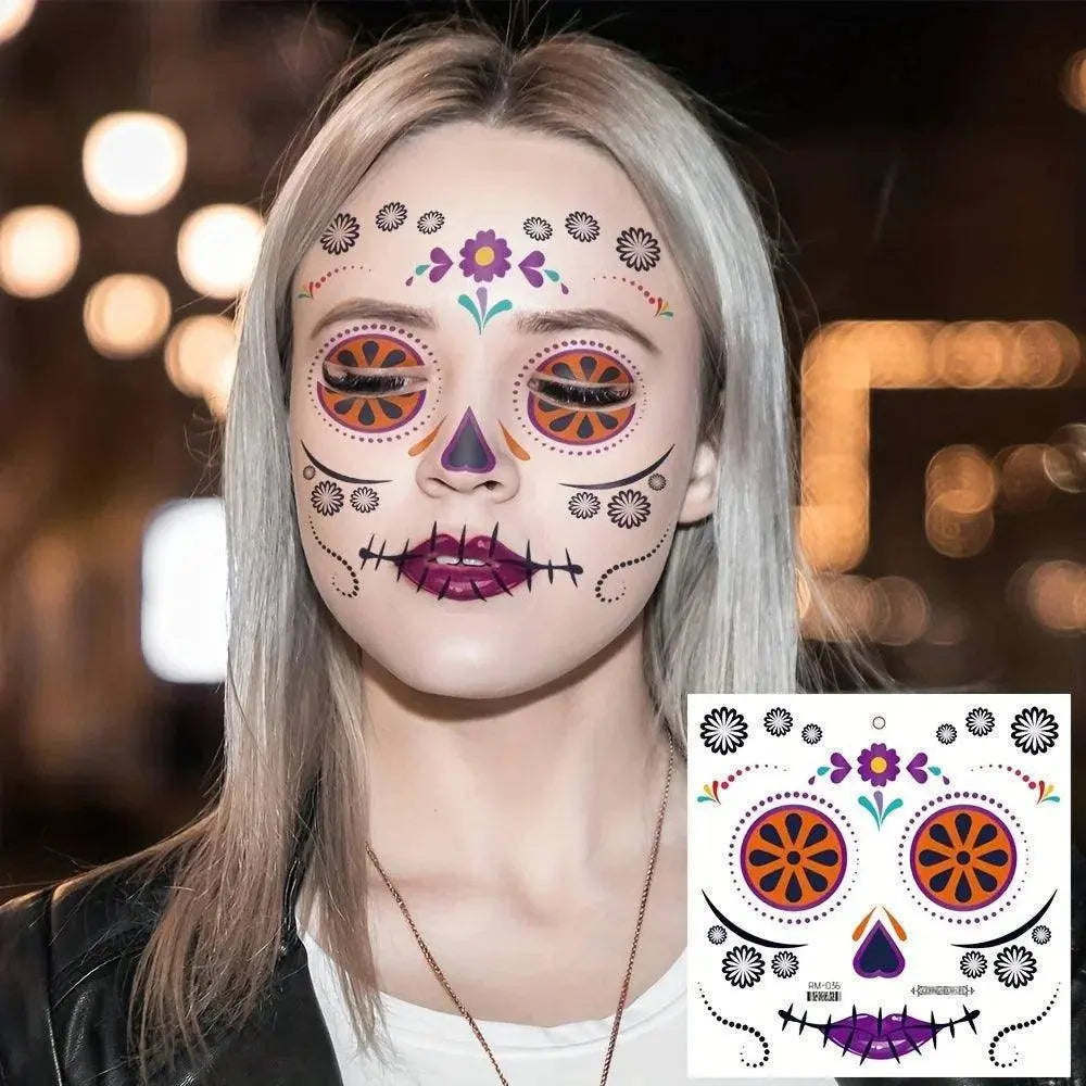 Halloween Temporary Sticker Day Of The Dead La Catrina Face – SS69