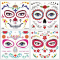Halloween Temporary Tattoos Sticker Day Of The Dead La Catrina Face Tattoos Skull Waterproof Tattoos Sticker Party Makeup Decals SS69